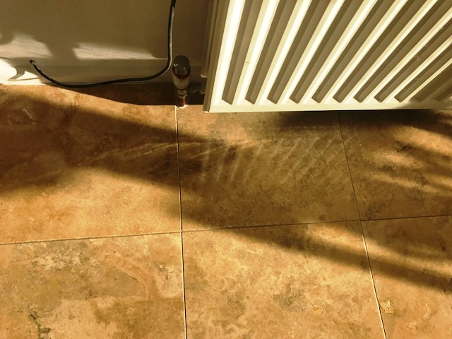 Travertine Floor in Durham After Cleaning