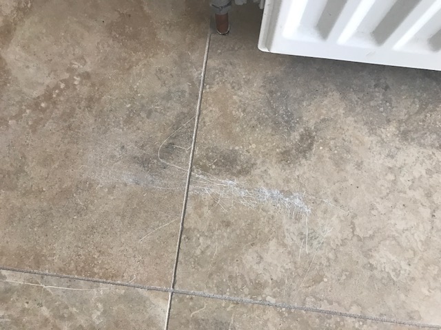 Travertine Floor in Durham Before Cleaning